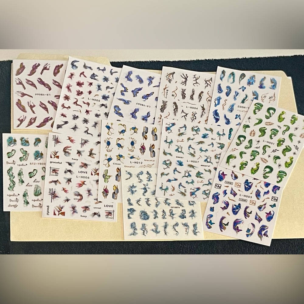 Colorful Marble Style Nail Sticker Set